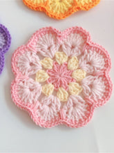 Load image into Gallery viewer, Hand-crocheted Coaster Cute Phoenix Tail Flower Coaster Tea Mat Wool Woven Hand Crochet Flower Piece