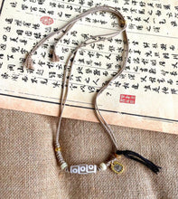 Load image into Gallery viewer, Original Ethnic Tibetan Style Natural Stone Nine-eyed Dzi Beads Zakiram Vajra Pestle Lucky Necklace Retro Compilation