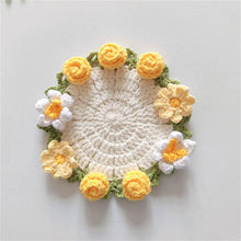 Load image into Gallery viewer, Hand-crocheted Coaster Finished Product, Flower Wool, Flower Insulation Pad