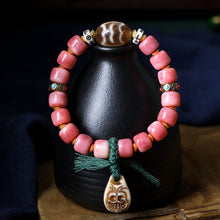 Load image into Gallery viewer, Tibetan Jewelry Yak Bone Bucket Bead Bracelet Wenwan Zakiram Bone Tag Bracelet Ethnic Style Jewelry