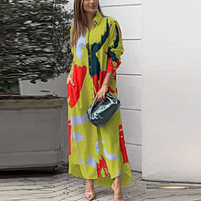 Load image into Gallery viewer, Women&#39;s Clothing on The New Fashion Casual Printing Loose Split Shirt Dress