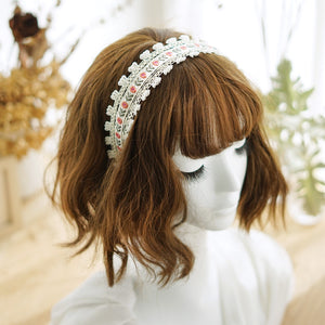 New Bohemian Ethnic Style Embroidered Flower Hair Hoops, Headband Hair Accessories