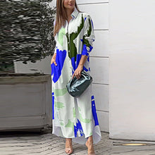 Load image into Gallery viewer, Women&#39;s Clothing on The New Fashion Casual Printing Loose Split Shirt Dress