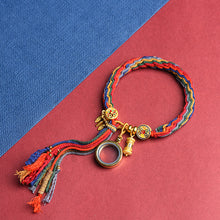 Load image into Gallery viewer, Handmade Woven Tibetan Style Reincarnation Knot Bracelet, Artistic Bracelet, Ethnic Style, Original Year, Red Bracelet