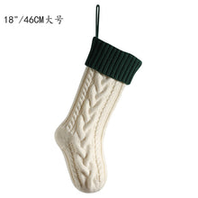 Load image into Gallery viewer, Knitted Christmas gift bag Decorative stockings Christmas stockings Hanging piece Color matching enlarged stagger Fried Dough Twists large capacity gift bag