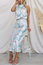 Load image into Gallery viewer, Summer New Light Mature Style Sleeveless Lace Printed Satin Dress