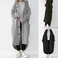 Load image into Gallery viewer, New Autumn and Winter Women&#39;s Windbreaker Jacket, Women&#39;s Hooded Mid Length Jacket