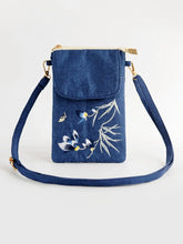 Load image into Gallery viewer, Embroidery Flower Bag Women&#39;s Cotton and Linen Cloth Messenger Bag Small Bag Change Bag Close-fitting Mobile Phone Bag Ethnic Style Mobile Phone Bag