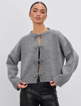 Load image into Gallery viewer, Autumn and Winter Casual Loose Cardigan Lace-up Solid Color Knitted Sweater Women