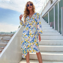Load image into Gallery viewer, Vacation casual beach floral dress dress long skirt woman