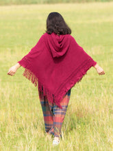 Load image into Gallery viewer, Summer Solid Color Hooded Shawl Women&#39;s Knitting Outside with Spring and Autumn Travel Tassel Pullover Hooded Cape Shawl