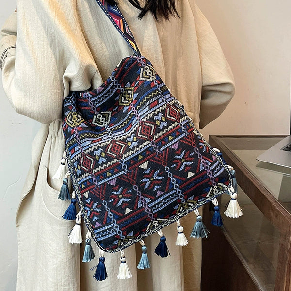 Tibetan Ethnic Style Bag Large Capacity Bohemian Shoulder Messenger Bag