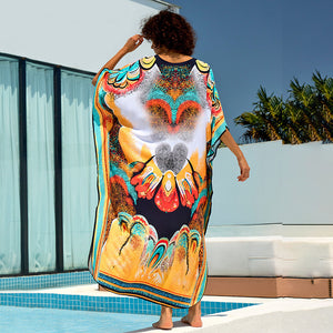 New Printing Vacation Beach Dress Loose Robe Bikini Blouse Sun Protection