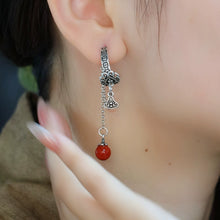 Load image into Gallery viewer, 925 Silver Retro New Tibetan Style Tassel Asymmetric Earrings Women&#39;s Niche Design