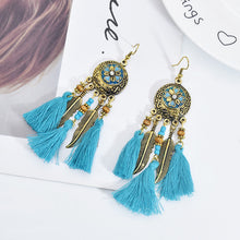 Load image into Gallery viewer, Ethnic Style Tibetan Headwear, Forehead Chain, Turquoise Tassel, Earrings, Hair Accessories