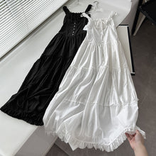 Load image into Gallery viewer, New Lazy Resort Style Pleated Front Cuff Design Extra-long Dress Goddess Skirt Swing Skirt