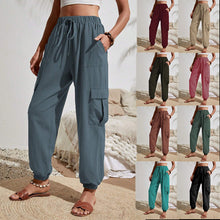 Load image into Gallery viewer, Women&#39;s Spring and Summer New Versatile Solid Color Pocket Casual Cargo Women&#39;s Pants
