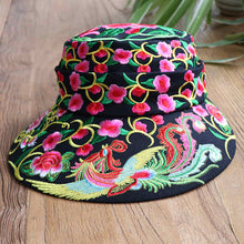 Load image into Gallery viewer, Versatile Ethnic Style Hat, Cotton and Hemp Embroidered Big Eave Hat, Embroidered Hat, Detachable Top, Dual Use Hat