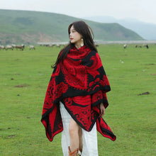Load image into Gallery viewer, Nepal Cashew Flower Shawl Ethnic Style Scarf Cape Female Thickened Warm Cape