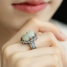 Load image into Gallery viewer, 925 Silver Retro Classic Ethnic Style Lucky Ring Opening Adjustment Advanced Sense Versatile Ring