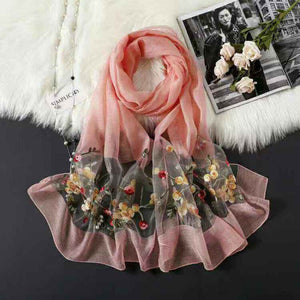 Ethnic Style Embroidered Plum Blossom Belt Spring Style Lightweight Scarf