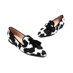New Fashion Pointed Muller Shoes 40-43 Size Leopard Pattern Casual Single Shoe