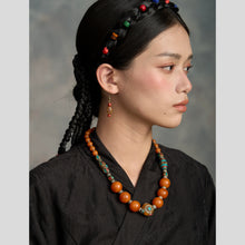 Load image into Gallery viewer, Tibetan Jewelry Necklace, Nepalese Necklace, Tibetan Xizang Beeswax Necklace