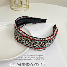 Load image into Gallery viewer, Bohemian Embroidered Headband Retro Ethnic Style Toothed Non-slip Headband Hairpin Large Flower Hair Accessories