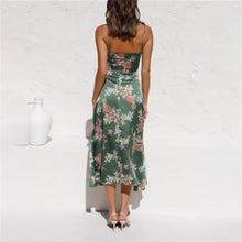 Load image into Gallery viewer, Women&#39;s Clothing New Strap Printed Women&#39;s Clothing Bow Knot Beach Backless Dress