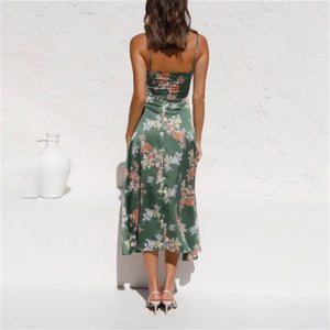 Women's Clothing New Strap Printed Women's Clothing Bow Knot Beach Backless Dress