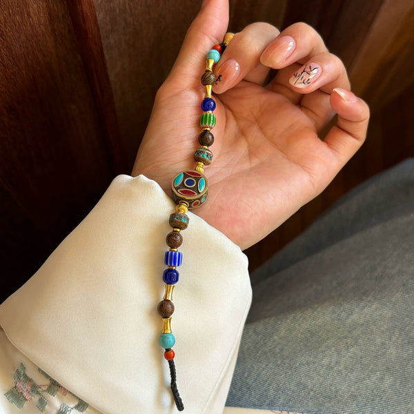 Original Tibetan Handmade Braided Rope Natural Lapis Lazuli Blue Nepalese Bracelet