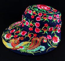 Load image into Gallery viewer, Versatile Ethnic Style Hat, Cotton and Hemp Embroidered Big Eave Hat, Embroidered Hat, Detachable Top, Dual Use Hat