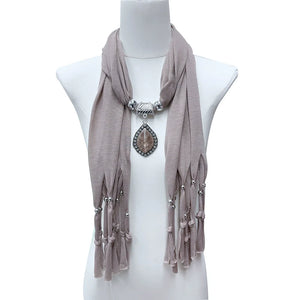 Alloy Jewelry Scarf, Pendant Scarf, Polyester Sweat Cloth 180x40 Women's Autumn and Winter Scarf