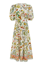 Load image into Gallery viewer, New Printing Fashion Bubble Sleeve Versatile Slim Swing Dress