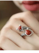 Load image into Gallery viewer, 925 Silver Retro Ethnic Style Fox Ring Opening Adjustment Old Versatile Simple Jewelry