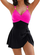 Load image into Gallery viewer, Tummy Control Women Swimdress Sexy One Piece Slim &amp; Comfortable Ruched &amp; Cross Swimwear Elasticity &amp; Quick Drying Beachwear 2025