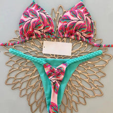 Load image into Gallery viewer, New Women&#39;s Bikini Split Print Swimwear Fashion G-string Beach Holiday