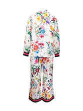 Load image into Gallery viewer, Women&#39;s Fall Casual Outfits Floral Print Long Sleeve Button Down Lapel Shirt with Elastic Waist Wide Leg Pants Sets Streetwear