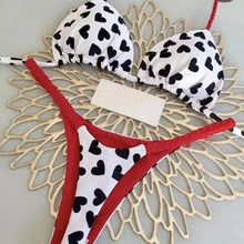 Load image into Gallery viewer, New Women&#39;s Bikini Split Print Swimwear Fashion G-string Beach Holiday