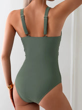 Load image into Gallery viewer, 2026 Plain Ruched Swimsuit Women One Piece Ring Link Swimwear Female Bathers Bathing Swimming Swim Bodysuit Summer Beachwear