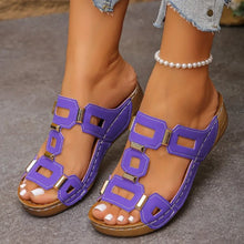 Load image into Gallery viewer, Large Size Roman Style Women's Sandals Open Toe Beach Slippers Summer Wedges Comfortable Outdoor Slip-On Shoes for Women