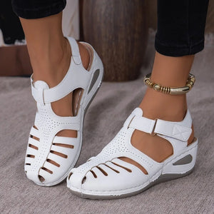 2025 New Women's Peep-Toe Ankle Strap Sandals Summer Block Heel Fashion Shoes 11 Colors Available
