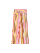 Load image into Gallery viewer, New Women Pant Sweet Striped Straight Colorful Multicolor Wide Leg Long Pants Casual Fashion Streetwear Ladies Outfit