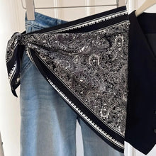 Load image into Gallery viewer, New Multi-functional Floral Triangle Scarf Matching Pants Silk Satin Waist Belt Women's Necktie Summer