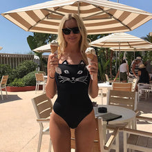 Load image into Gallery viewer, Strapy Swimsuit Women Retro Printed Swimwear 2025 V Neck Swim Suits Female High Waisted Bikinis Bathingsuit Bodysuit Beachwear