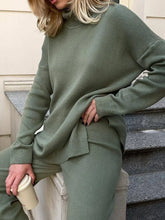 Load image into Gallery viewer, Autumn Winter Women&#39;s Sweaters Turtleneck Women Pulovers Side Split Knitted Jumpers Christmas Sweater Oversize Pull For Women