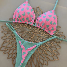 Load image into Gallery viewer, New Women&#39;s Bikini Split Print Swimwear Fashion G-string Beach Holiday