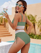 Load image into Gallery viewer, New 2026 Summer Beachwear Women Textured Bikini Set Wide Shoulder Belt Swimwear High Waist Push Up Bathing Suits Female Swimsuit