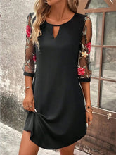 Load image into Gallery viewer, Luxury Dress Women's Perspective Mid Sleeve Printed Round Neck Mini Skirt Summer New Year Party Dress