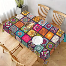 Load image into Gallery viewer, Rectangle Polyster Boho Tablecloth Mandala Bohemian Cycle Colorful Table Cloth Festival Holiday Party Tablecover Home Decoration